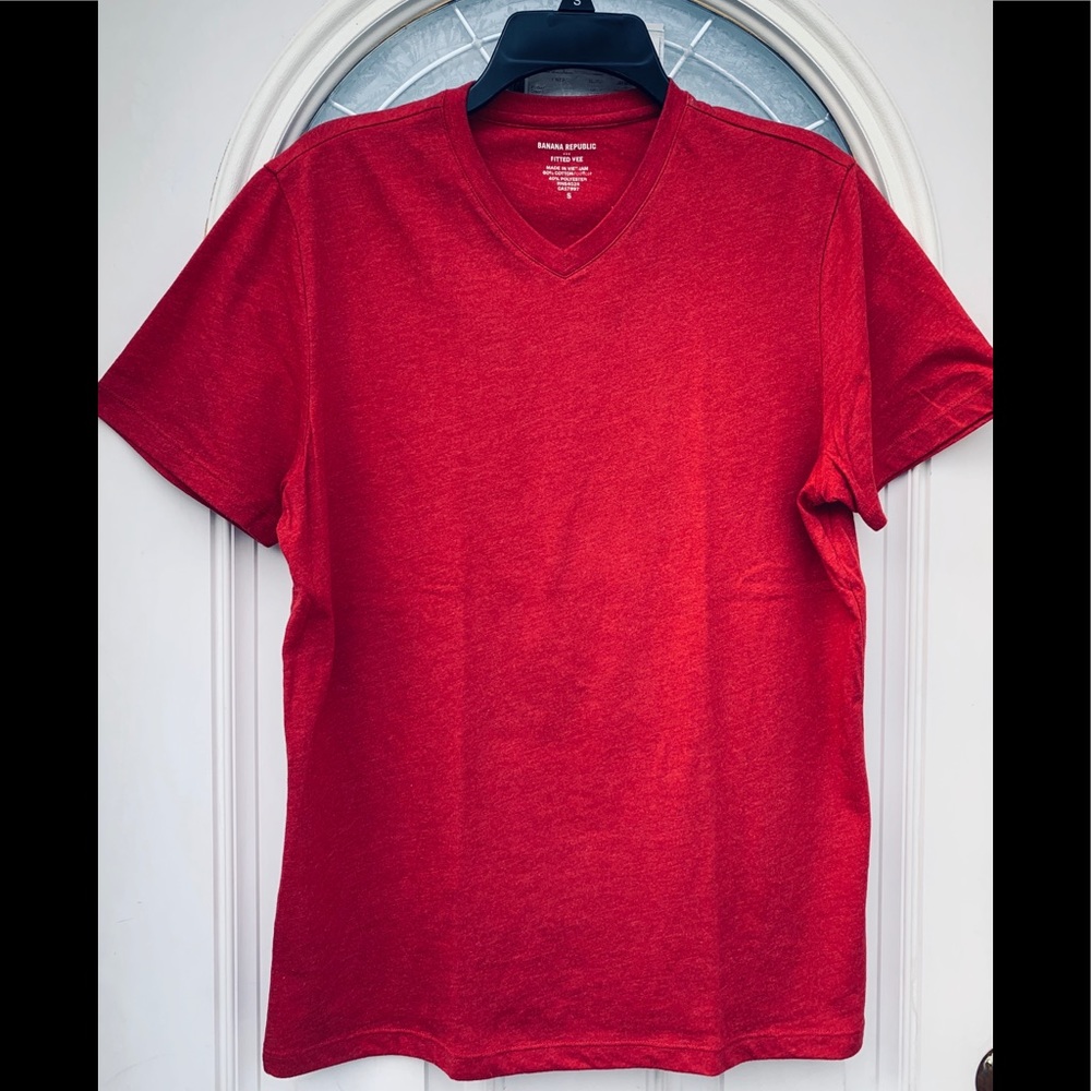 Banana Republic Factory Red Short Sleeve Shirt